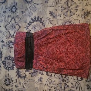 Red  strapless party dress